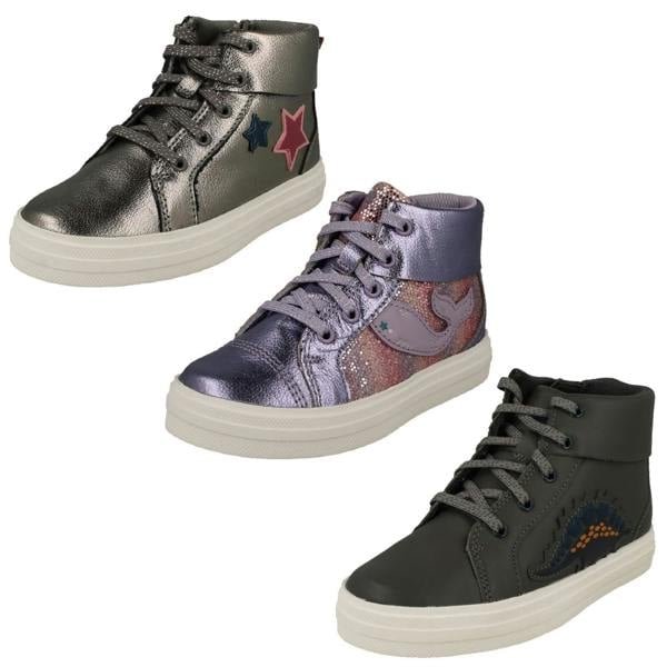 Clarks Childrens Clarks Animal Detailed Lace Up Ankle Boots Nova City
