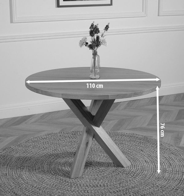 That's Furniture Oregon 110cm Round Solid Oak Dining Table