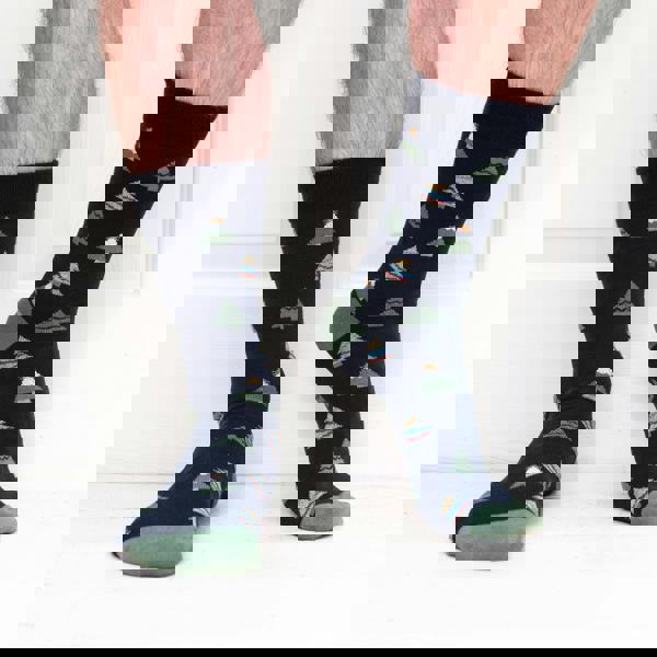 Jemsox 3 Pack Trees Design Organic Cotton Mens Socks Christmas Gift Set