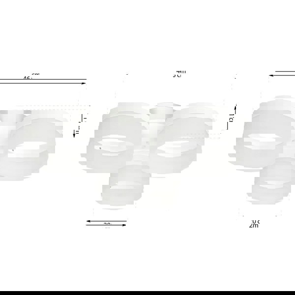 Milagro Ring 46CM LED Designer Pendant Lamp A Stunning Centrepiece Formed From 3 Hypnotic White Hoops 36W(150W) LED Hoop