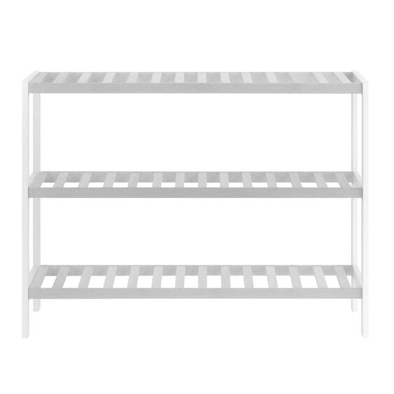 Neo White 3-Tier Bamboo Shoe Rack Stand Natural Wooden Shoe Storage Shelf for Hallway Bedroom Bathroom
