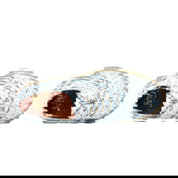 Embassy London Brick Lane - White Flowers - Women's contrast leather lace-up brogue