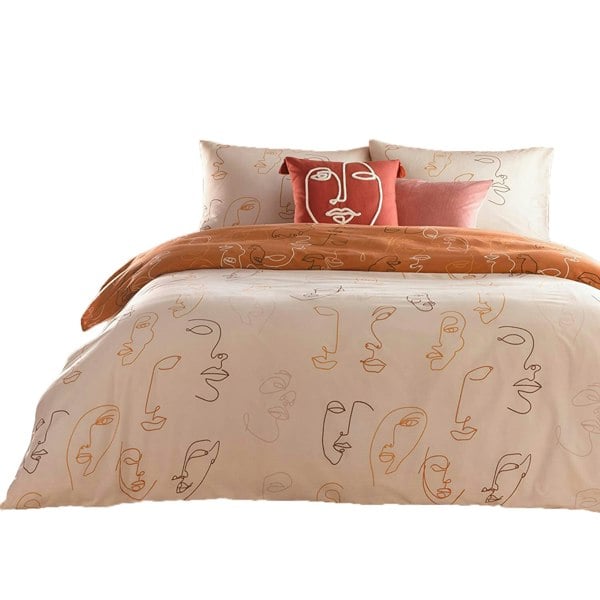 Furn Kindred Abstract Duvet Cover Set - Apricot