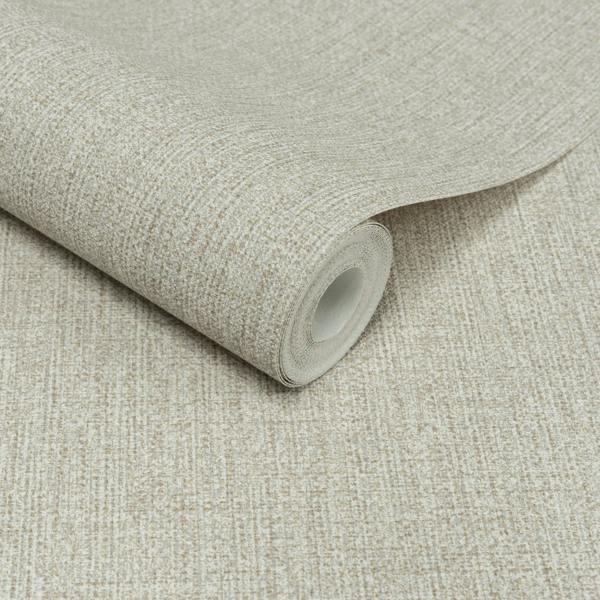 Grandeco Twill Plain Fabric Textured Wallpaper, Neutral