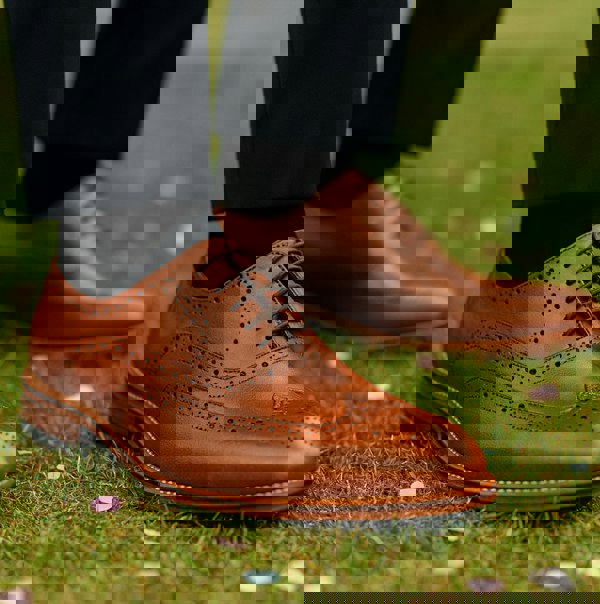 Goor MASON Mens Wingtip Brogues Brown