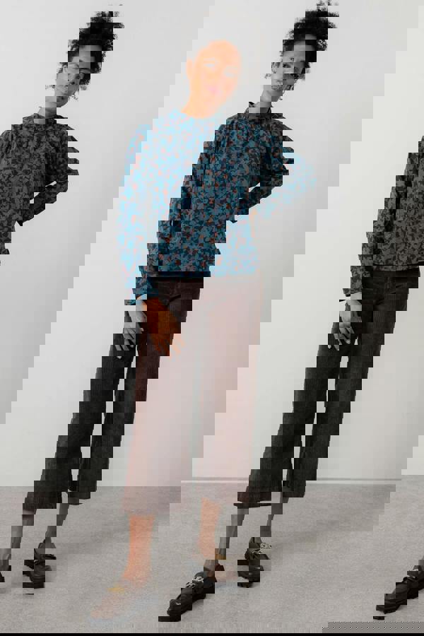 Lily & Me Isla Stretch Jumbo Corduroy Cropped Trousers Chocolate