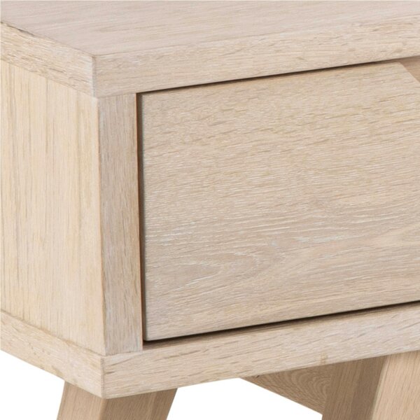 Wyld Haus Jyvaskyla White Oak Wood TV Unit 2 Drawers