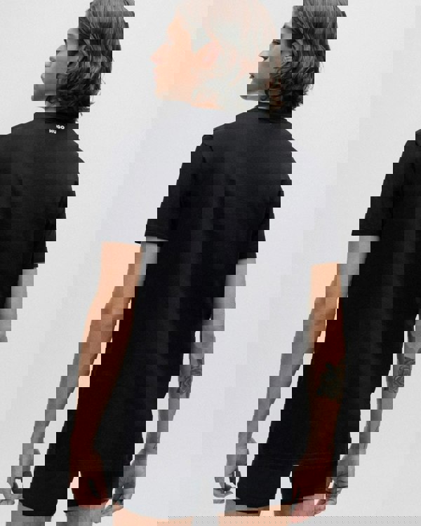 HUGO Round Mens Two-Pack of Slim-Fit T-Shirts in Stretch Cotton NOS - Black 001