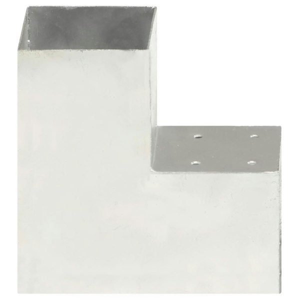 Berkfield Post Connectors 4 pcs L Shape Galvanised Metal 101x101 mm