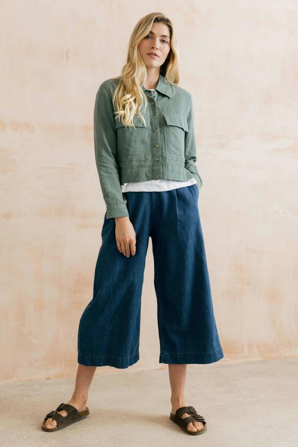 Lily & Me Grasslands Linen Blend Jacket Laurel