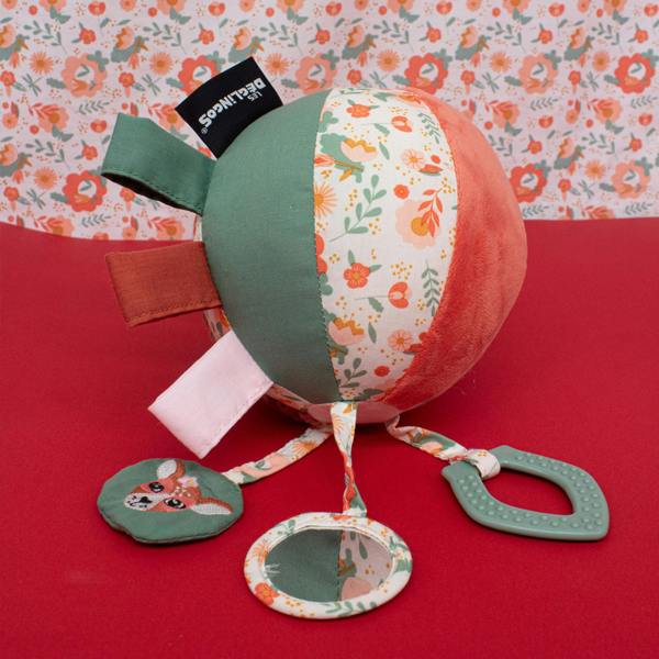 Les Deglingos Activity Ball  Melimelos The Deer  - Maroon