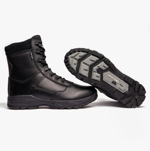 Grafters AMBUSH Unisex Waterproof Leather Work Boots Black
