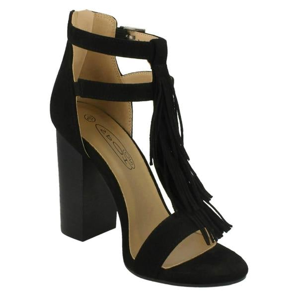 Spot On Ladies Spot On Heeled Tassel Sandal