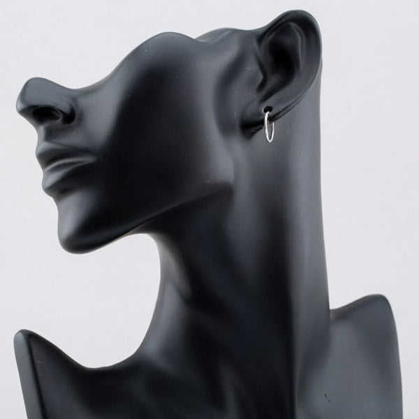 T. H. Baker Sterling Silver 11mm Sleeper Hoop Earrings S3524