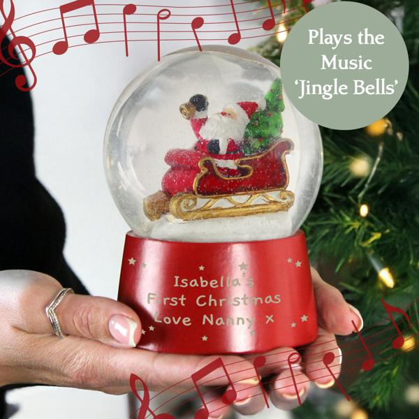 Personalised Musical Santa Snow Globe - lifestyle shot