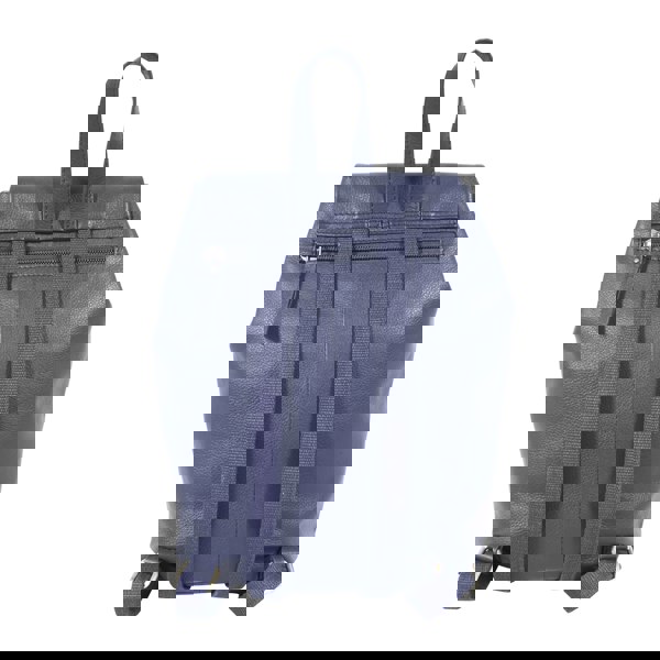 Assots London 'GRACE' Navy Full Grain Leather Flap-over Backpack