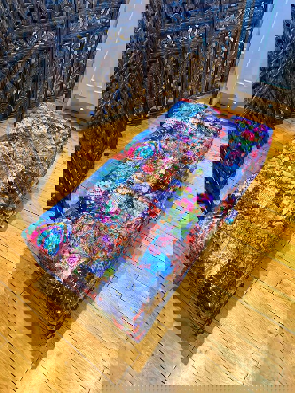 ISTOOLS Damask Multicolour Storage Ottoman Bench with Hidden Storage & Stylish Seating