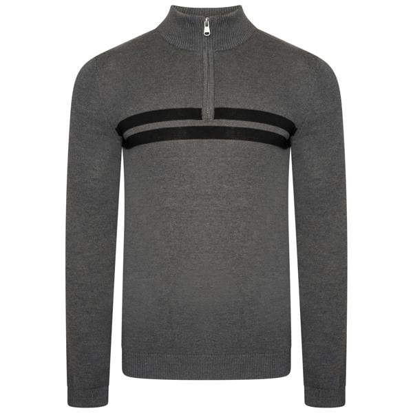 Dare 2B Mens Unite Us Knitted Half Zip Sweatshirt - Charcoal Grey/Black - 
