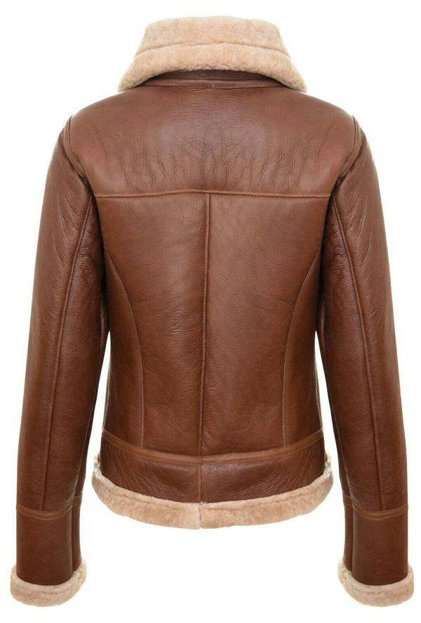 Infinity Leather Womens Tan B3 Sheepskin Flying Jacket-Kano