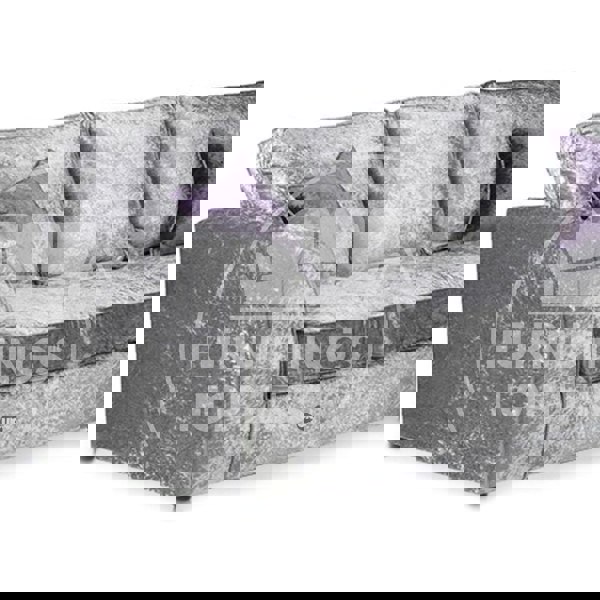 Crystal Crushed Velvet Full Back 5 Seater L Shaped Corner Sofa - 6