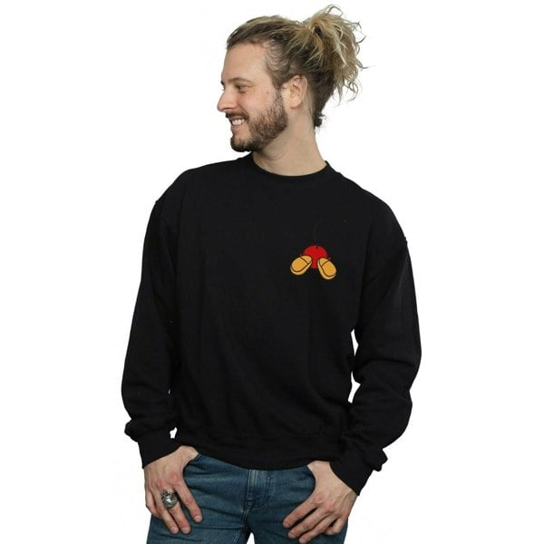 Disney Mens Mickey Mouse Backside Breast Print Sweatshirt - Black