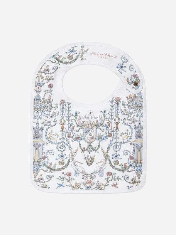 Atelier Choux Baby Satin Toile De Jouy Atelier Choux & Caitlin Wilson Bib in Blue