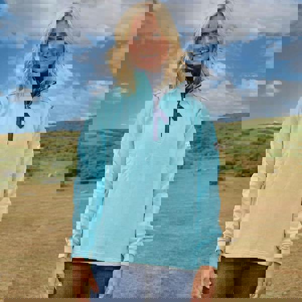 Lazy Jacks Women's Quarter Zip Sweatshirt - Spearmint