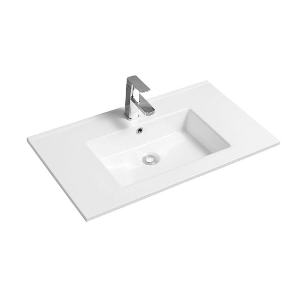 Limoge 4012 Ceramic 81cm Thin-Edge Inset Basin with Rectangular Bowl