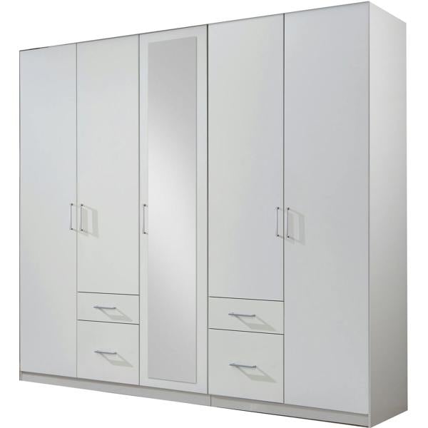 Fly 5 door 1 Mirror  4 drawer White