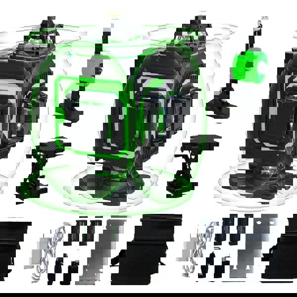 Traderight Laser Level 4D 16 Line 360° Green Self -Leveling with Remote Tripod