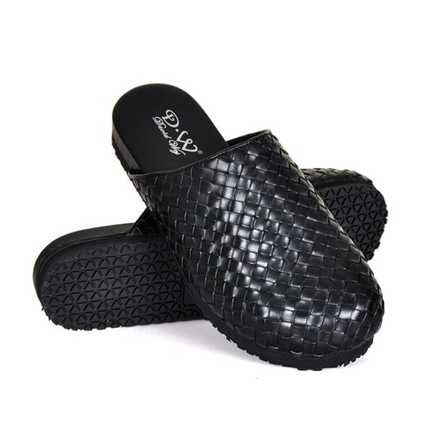 Lorenzo Handmade Woven Mules - Black