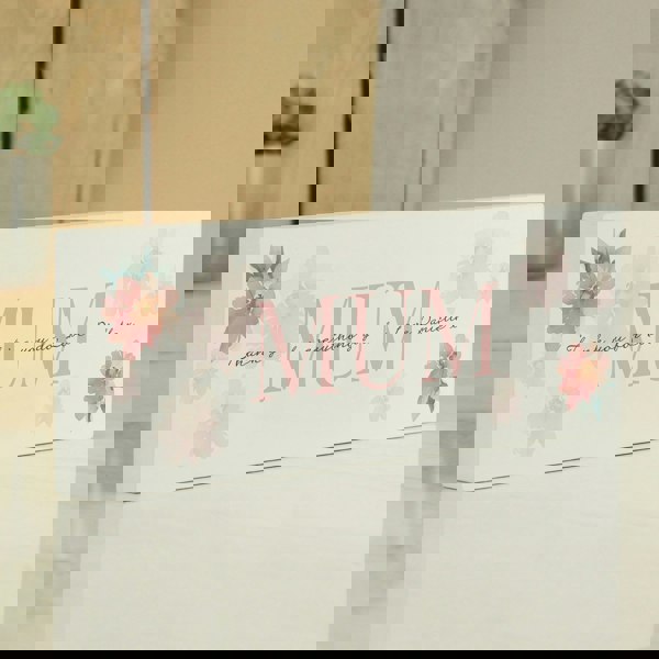 Personalised Memento Company Personalised Floral Sentimental Wooden Mantel Decoration