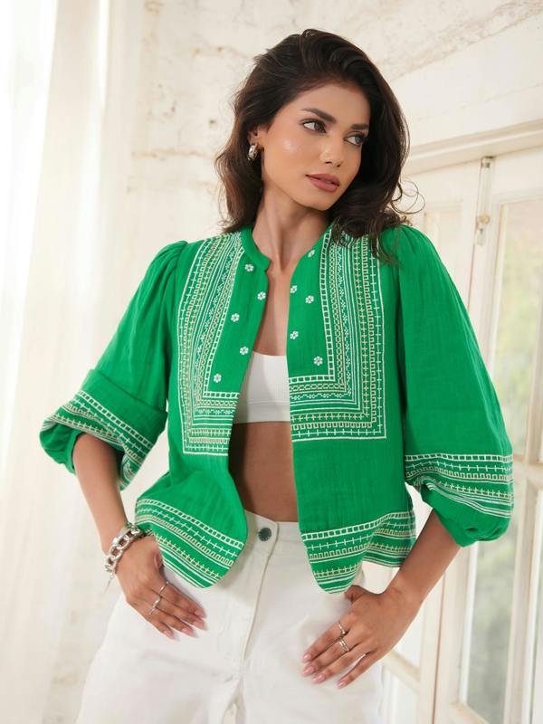 Rose & Nancy Florence Green Cotton Jacket