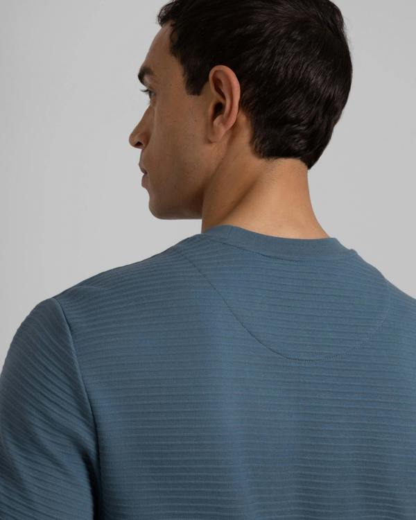 Steel & Jelly Windus - Horizontal Striped Rib Texture T-Shirt