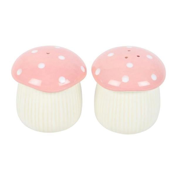 Kingsbury Gifts Pink Mushroom Ceramic Salt & Pepper Shaker Set