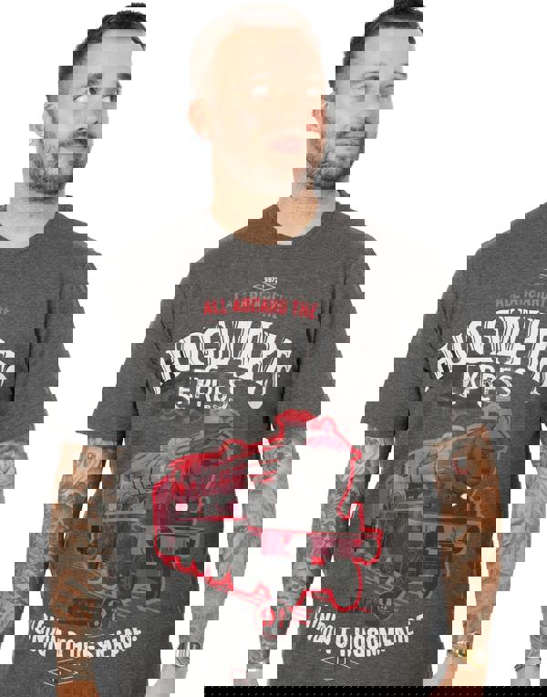 Harry Potter Mens Grey Hogwarts Express Short Sleeve Long Leg Pyjama Set