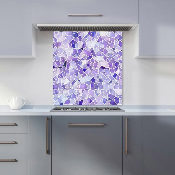 Warren Reed - Designer Purple and White Mosaic Design Kitchen Splashback