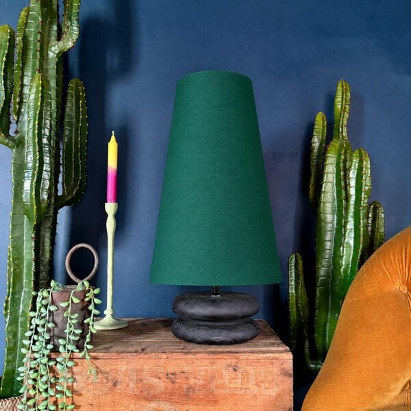 Love Frankie Hunter Green Cotton Oversized Cone Lampshades - Queen