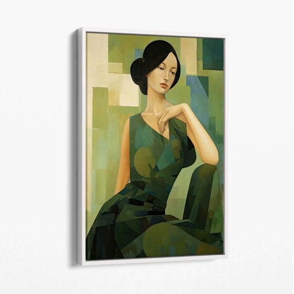 Artze Wall Art The Lady in Green Canvas Art Print