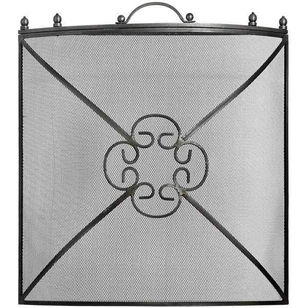 Hill Interiors Mesh Fireguard in Antique Pewter Effect Finish - Silver/Black/Grey