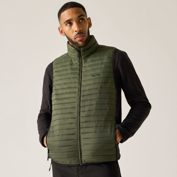Regatta Mens Andreson Hybrid Padded Jacket - Dark Khaki/Black