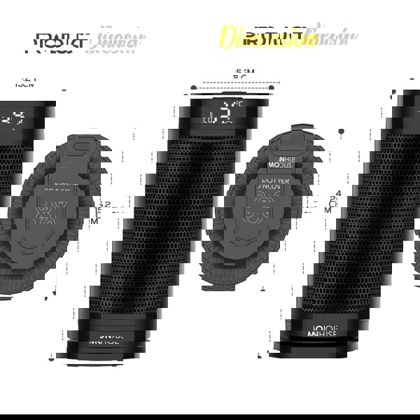 MONHOUSE 1500W Energy Efficient Electric PTC Portable Heater 12H Timer - 24cm