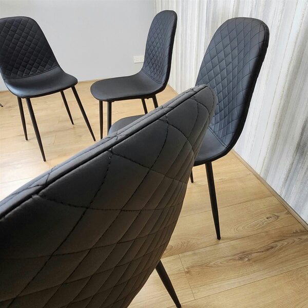 Kosy Koala Dining Chairs Set of 4 Black Leather Kitchen Chairs
