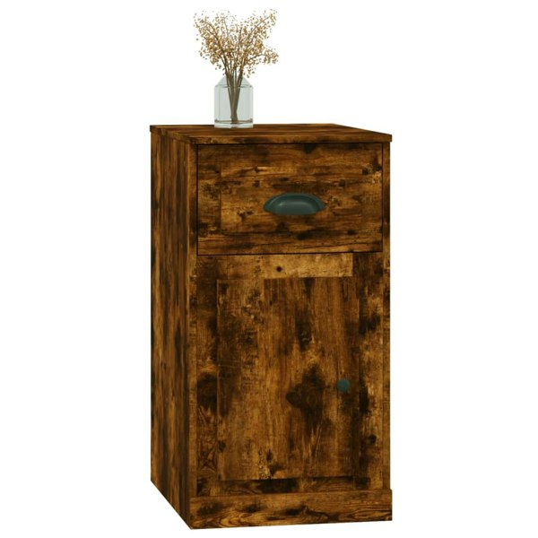 Berkfield Side Cabinet with Drawer Smoked Oak 40x50x75 cm Engineered Wood