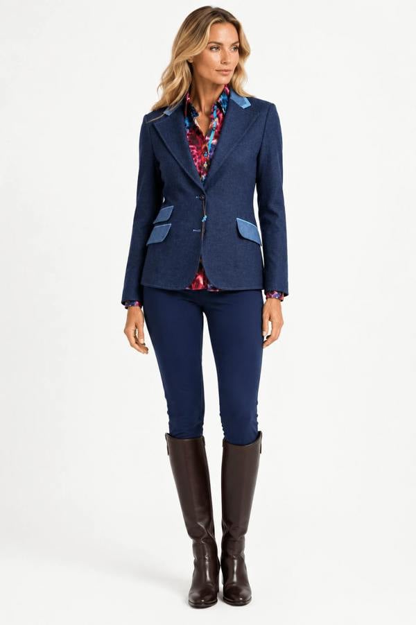 THE ASCOT HERRINGBONE CONTRAST BLAZER - Claudio Lugli Shirts