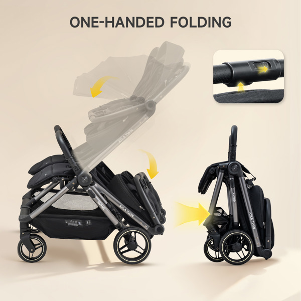 JoviKids Ayla Twin Stroller - Urban Black