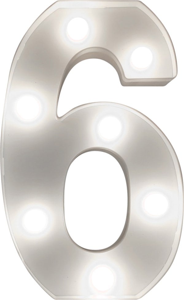 St Helens Battery Operated 3D LED Number 6 Light