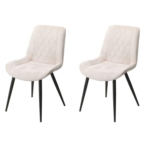 Core Products Pair of Aspen Diamond Stitch Upholstered Fabric Chairs