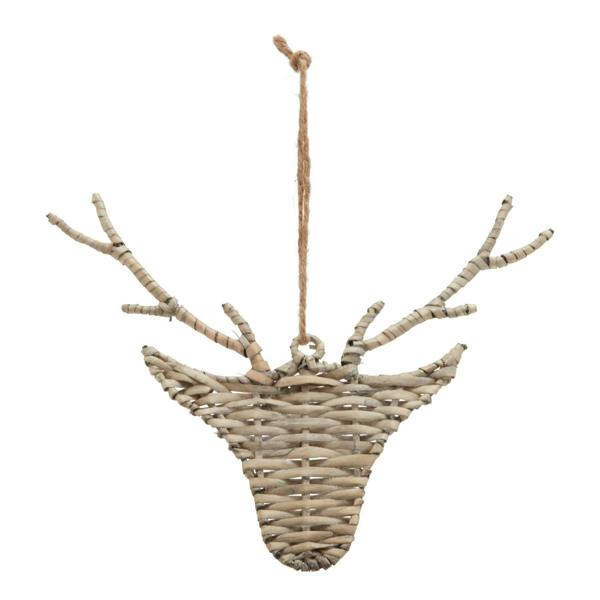 Hill Interiors The Noel Collection Wicker Reindeer Christmas Decoration - Brown - 