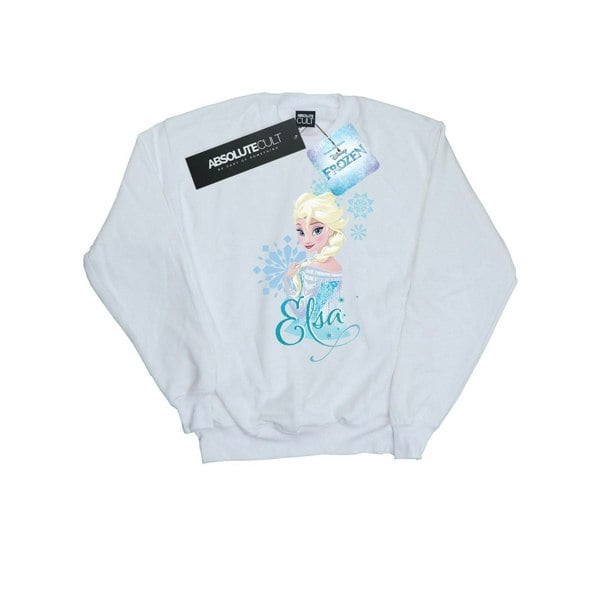 Disney Girls Frozen Elsa Snowflakes Sweatshirt - White